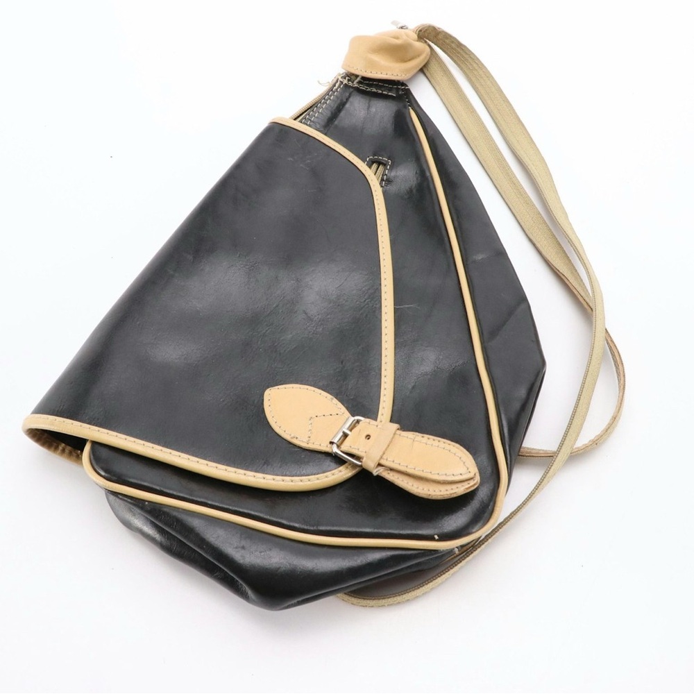 Vintage Black Leather Backpack